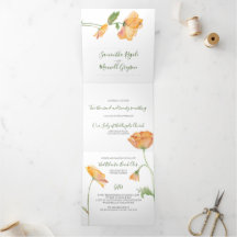 Invitación a la boda floral todo en uno