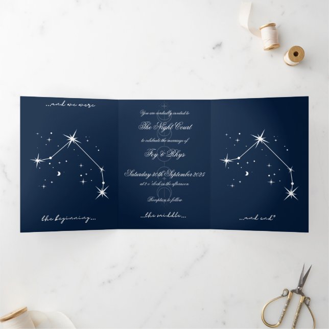 Tríptica Invitación a la boda romántica de BookTok - Aries (Interior)