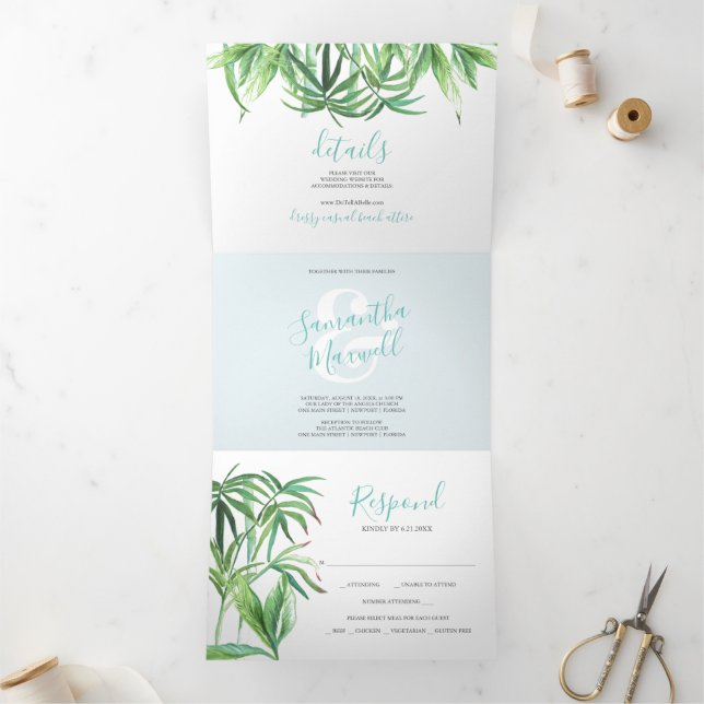 Tríptica Invitación a la Triplicidad de Boda de Verdeza Tro (Interior)