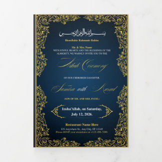 Tríptica invitación de boda