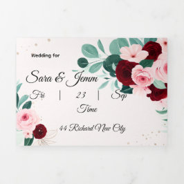 Tríptica Invitación de Boda