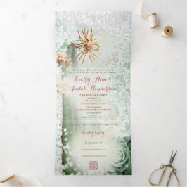 Tríptica Invitación de boda de cactus suculento todo en uno