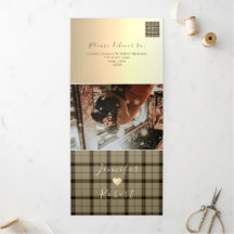 Invitación de boda de invierno de triple plegado d