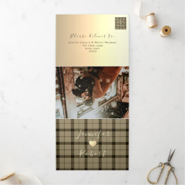 Tríptica Invitación de boda de invierno de triple plegado d