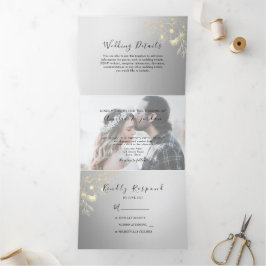 Tríptica Invitación de boda triptica 3 en 1 con foto