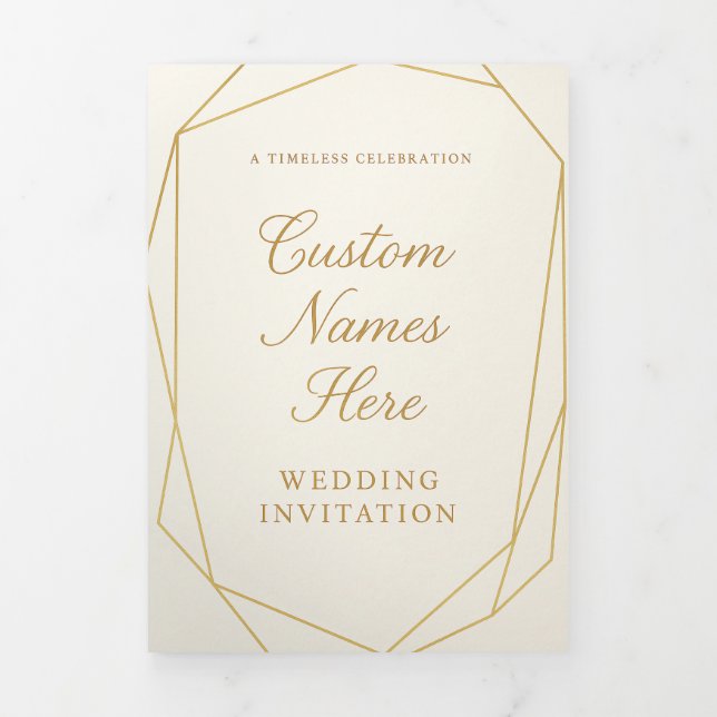 Tríptica Invitación de carta plegable trifold personalizada (Foto de portada)