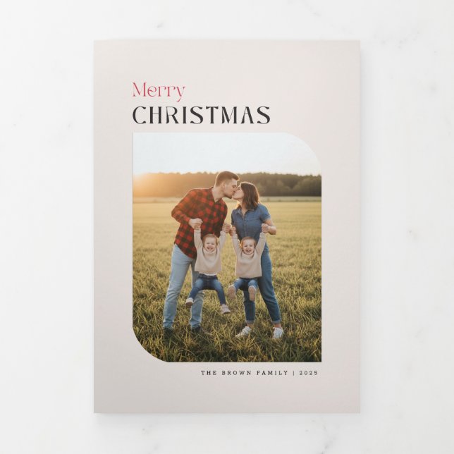 Tríptica Invitación de plegado de carta trifold de colaje d (Foto de portada)