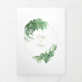 Tríptica Invitación de Pliegue de Carta Trifold de Planta d