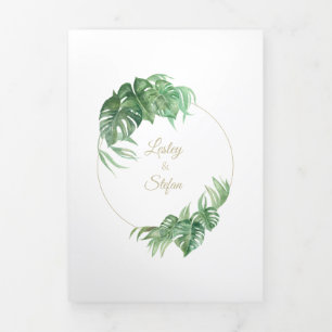 Tríptica Invitación de Pliegue de Carta Trifold de Planta d