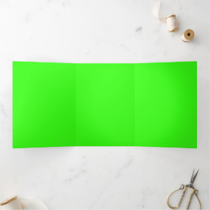 Tríptica Invitación doblada verde neón y rosa – Personaliza