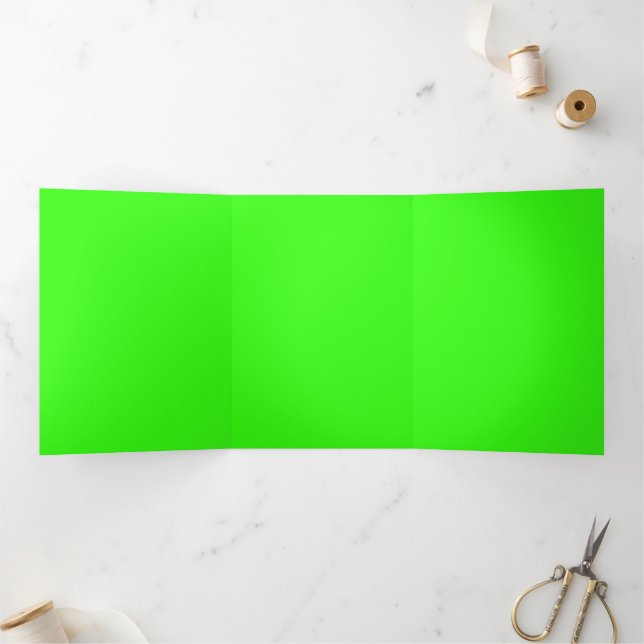 Tríptica Invitación doblada verde neón y rosa – Personaliza (Interior)