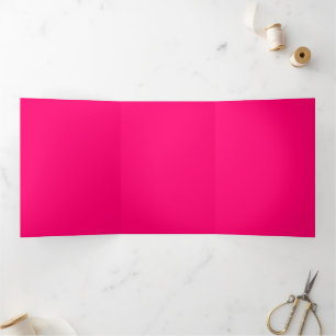 Tríptica Invitación Personalizada Trifold Rosa Neón