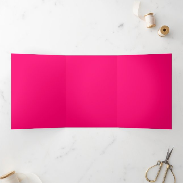 Tríptica Invitación Personalizada Trifold Rosa Neón (Interior)