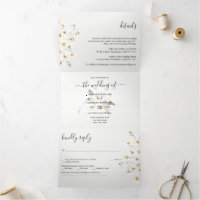 Invitación Tri-Fold de Spring Garden Wedding