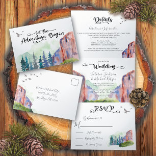 Tríptica Invitación Tri-Fold del Boda del cañón