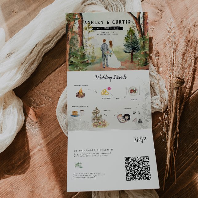 Tríptica Invitación Tri-Fold para Boda de Otoño Rústica en  (Subido por el creador)