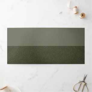 Tríptica Invitación Trifold Verde Musgo Elegante – Personal