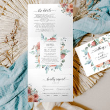 Invitación triple con el Boda "etéreo" RSVP