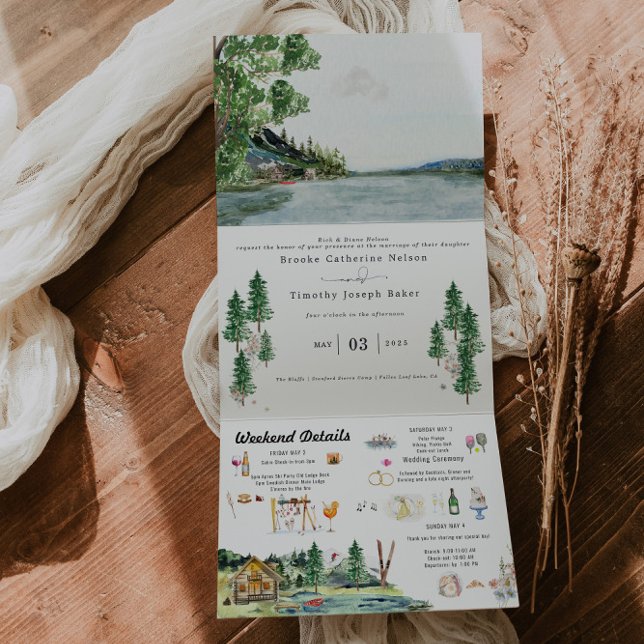 Tríptica Lakeside Campground Resort | Invitación de Boda Il (Subido por el creador)
