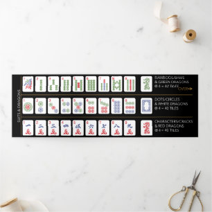 Tríptica Mah Jongg American Tiles Tarjeta triple plegable