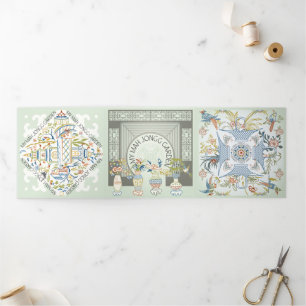 Tríptica Mi tarjeta triple Mah Jongg Garden