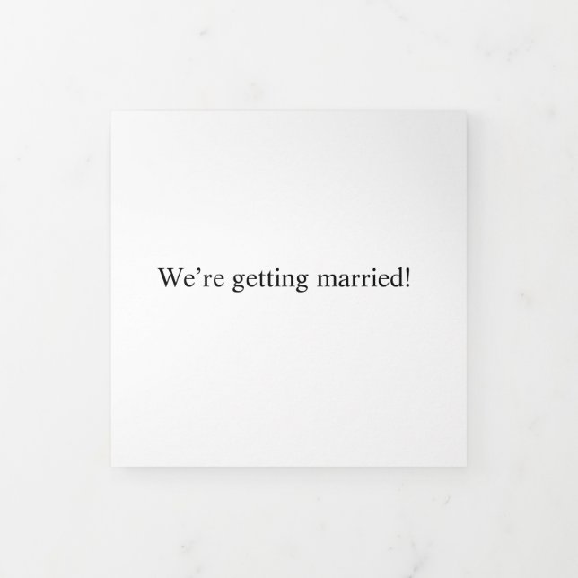 Tríptica “¡Nos Casamos!” Tarjeta de Boda Plegable Triple (Foto de portada)