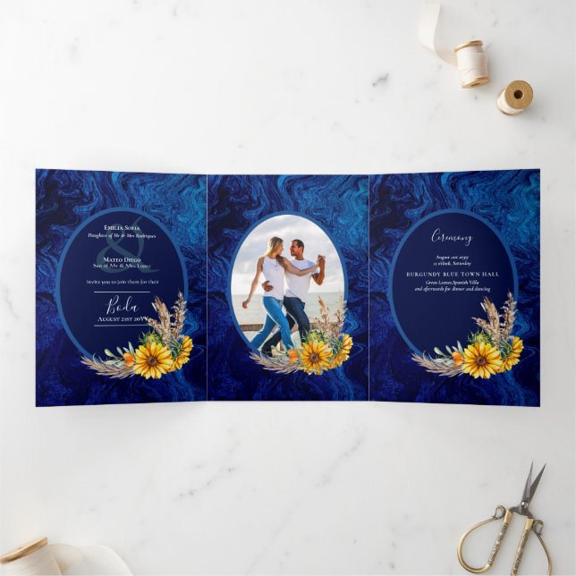 Tríptica Nuestra Boda 6 páginas Invitación a la boda de gir (Interior)