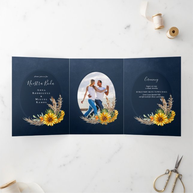 Tríptica Nuestra Boda 6 páginas Invitación a la boda de gir (Interior)