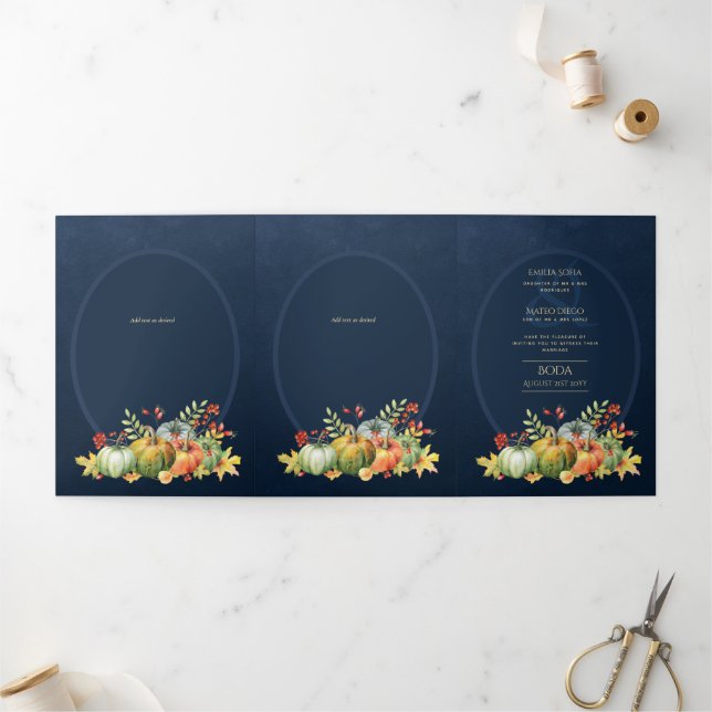 Tríptica Nuestra Boda 6 páginas Invitación a la boda españo (Exterior)