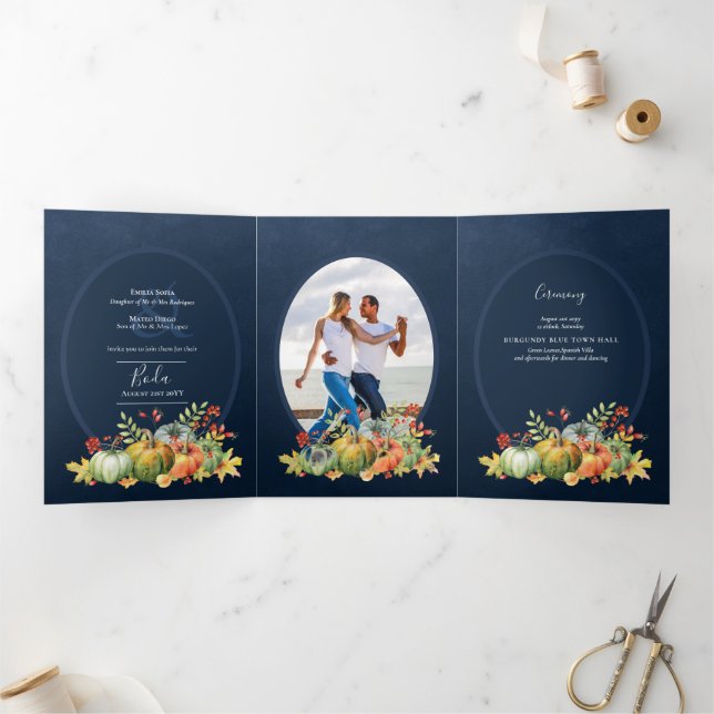 Tríptica Nuestra Boda 6 páginas Invitación a la boda españo (Interior)