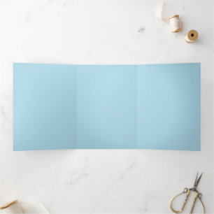 Tríptica Sencilla Invitación Elegante Tri-Fold Azul Claro