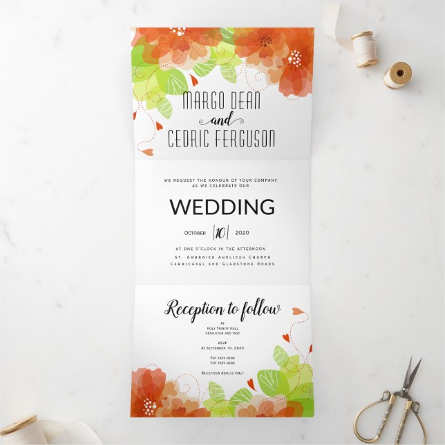 Tríptica Solicitud de invitación a matrimonio en blanco y n (Interior)