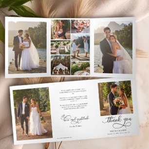 Tríptica Tarjeta de agradecimiento de foto de boda 10 imáge