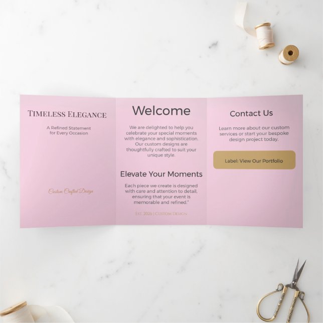 Tríptica Tarjeta de Bienvenida Trifold | Personalización Em (Interior)