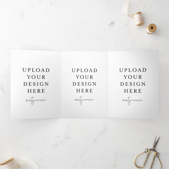 Tríptica Tarjeta plegable de 5"x7" triple letra (Interior)