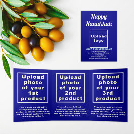 Tríptica Tarjeta triple azul Hanukkah Blue