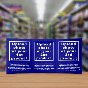 Tríptica Tarjeta triple azul para productos de negocios