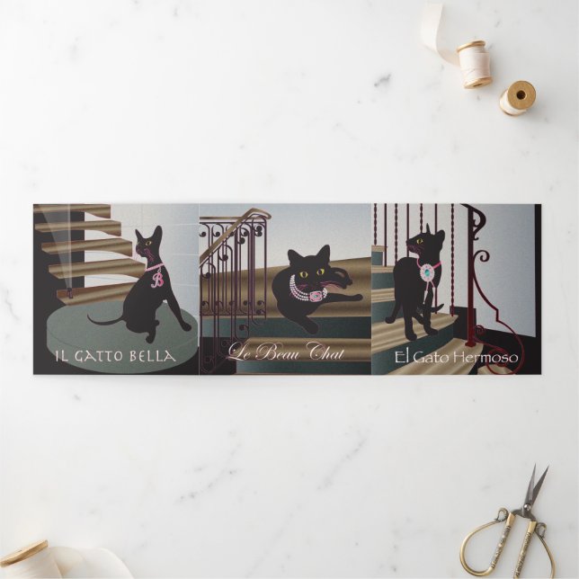 Tríptica Tarjeta triple Bella Cat 10-12 (Exterior)