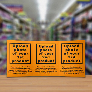 Tríptica Tarjeta triple de productos de negocios Naranja