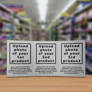 Tríptica Tarjeta triple gris para productos de negocios