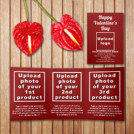 Tríptica Tarjeta triple roja de Business Valentine