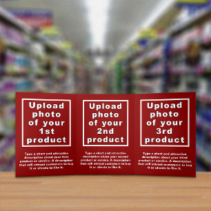 Tríptica Tarjeta triple roja para productos de negocios