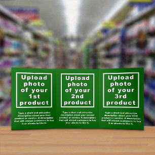 Tríptica Tarjeta triple verde para productos de negocios