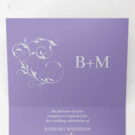 Tríptica Triple invitación de boda personalizada