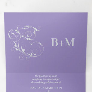 Tríptica Triple invitación de boda personalizada