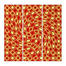 Abstract geometric swirl retro pattern in red