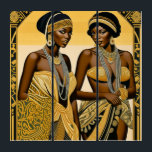 Tríptico Bellezas negras de estilo Art Deco que rugieron en<br><div class="desc">Bellezas de Art Deco Negro" es una exquisita colección que combina a la perfección la elegancia atemporal de la estética Art Deco con una celebración de la belleza y la cultura negras. Cada una de las piezas de esta colección es una representación meticulosamente elaborada de la sofisticación, con líneas elegantes,...</div>