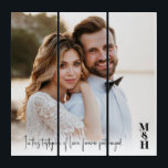 Tríptico boda de fotografía moderno y elegante para recién<br><div class="desc">elegante y moderno regalo de boda de fotografía personalizado recién casados En esta fotografía atemporal,  los recién casados personifican la esencia del romance moderno con un inconfundible toque de elegancia. El entorno combina a la perfección la elegancia contemporánea con el encanto clásico.</div>