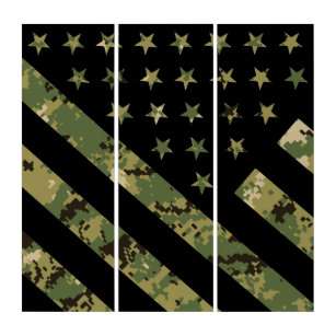 Tríptico Camuflaje digital militar Bandera estadounidense