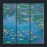 Tríptico Claude Monet - Water Lilies 1906<br><div class="desc">Lilies de agua (Nympheas) - Claude Monet,  Petróleo en lienzo,  1906</div>